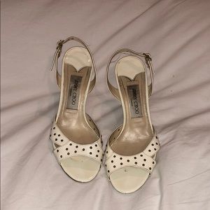 Jimmy Choo white slingback sandals